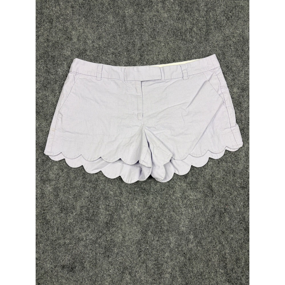J.Crew Lavender Purple Scalloped Hem Chino Shorts Women's Size 12
